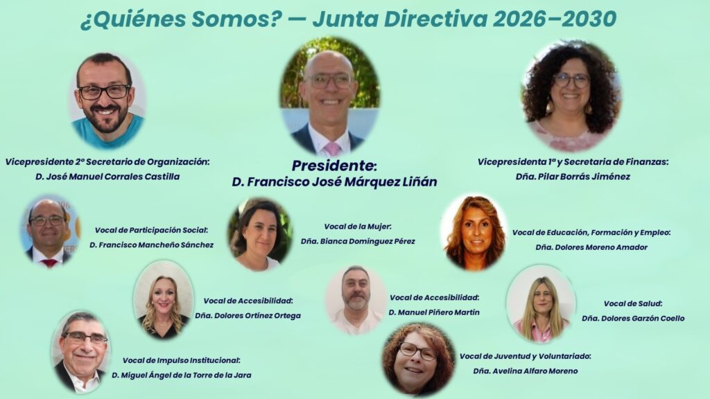 La 32 Asamblea General Extraordinaria de FEGADI COCEMFE elige por unanimidad la nueva Junta Directiva encabezada por Francisco José Márquez Liñán